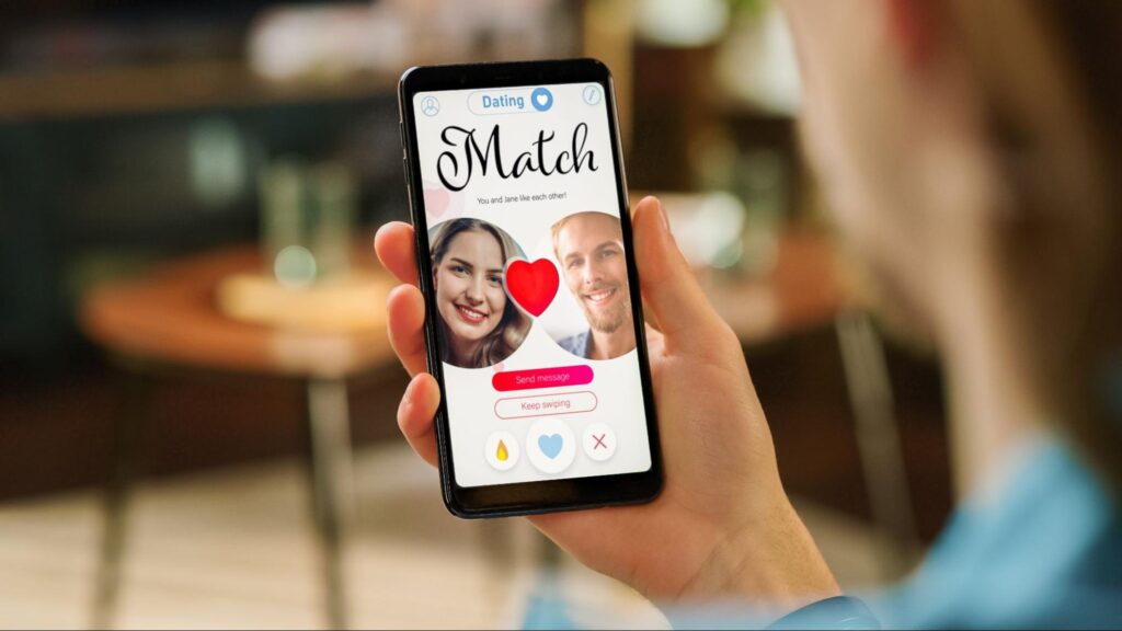 Person using a dating app